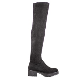 SDS Mocka lårstövlar på plattformen svart