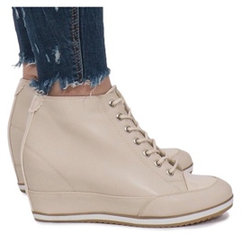 Beige Wedge Sneakers med Capucine -dragkedja