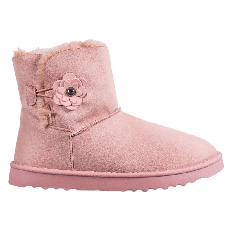 SHELOVET Mukluki med blomma rosa