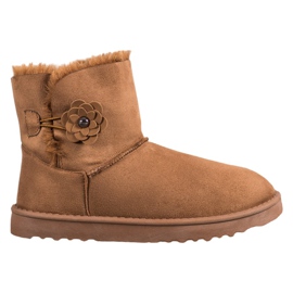 SHELOVET Mukluki med blomma brun