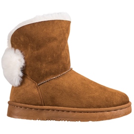 Bella Paris Snöskor med Pompoms brun