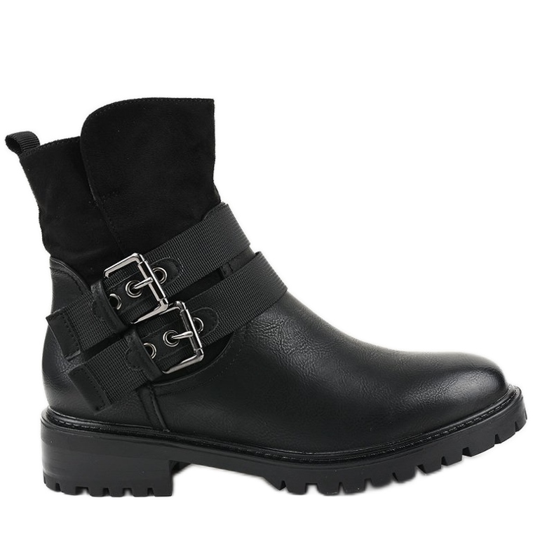 Svarta plattisolerade stövlar M386