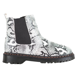 SHELOVET Chelsea stövlar på plattformen vit svart