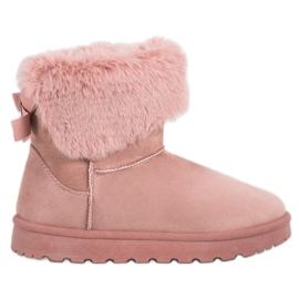 SHELOVET Mukluki med päls rosa