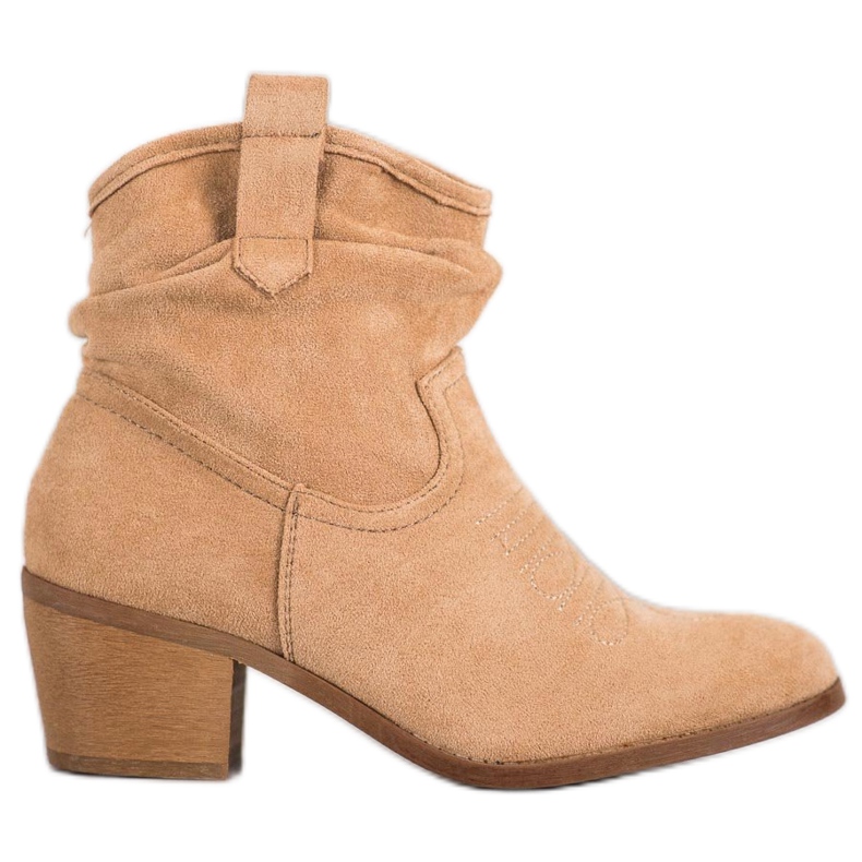 Super Mode Bekväma cowboystövlar på ett inlägg brun