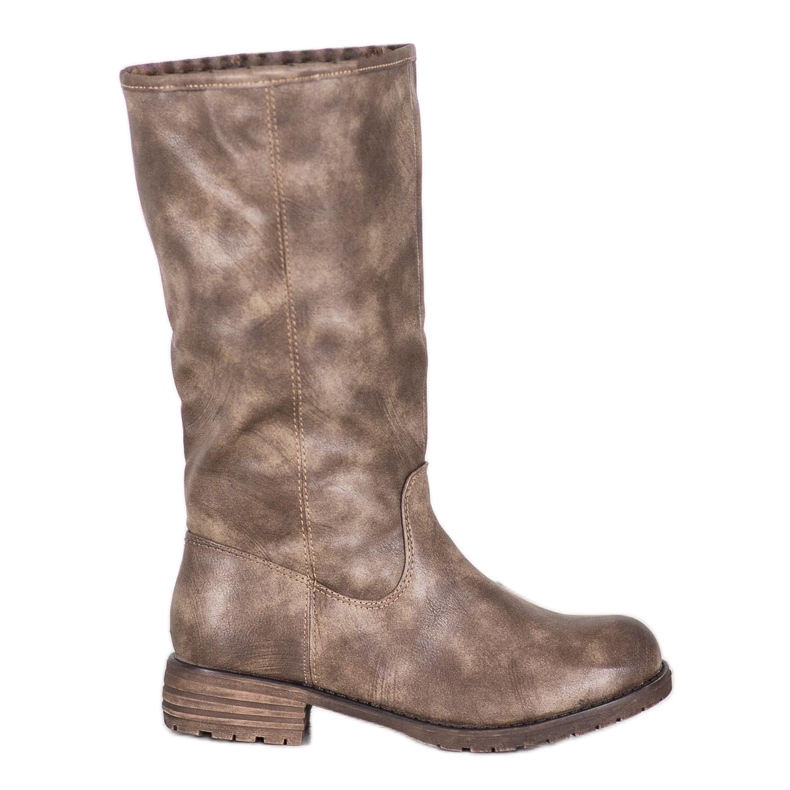 SDS Bekväma stövlar med ekoläder brun