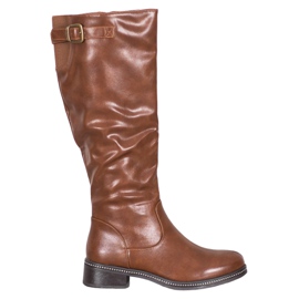 Abloom Höga stövlar med cubic zirconia brun