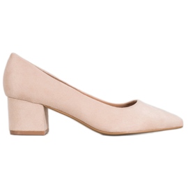 Ideal Shoes Mockapumpar på höga klackar brun