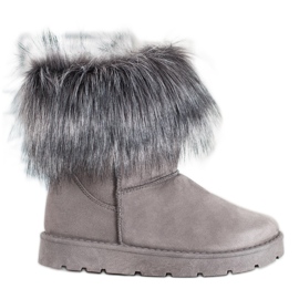 SHELOVET Grå Mukluki med päls