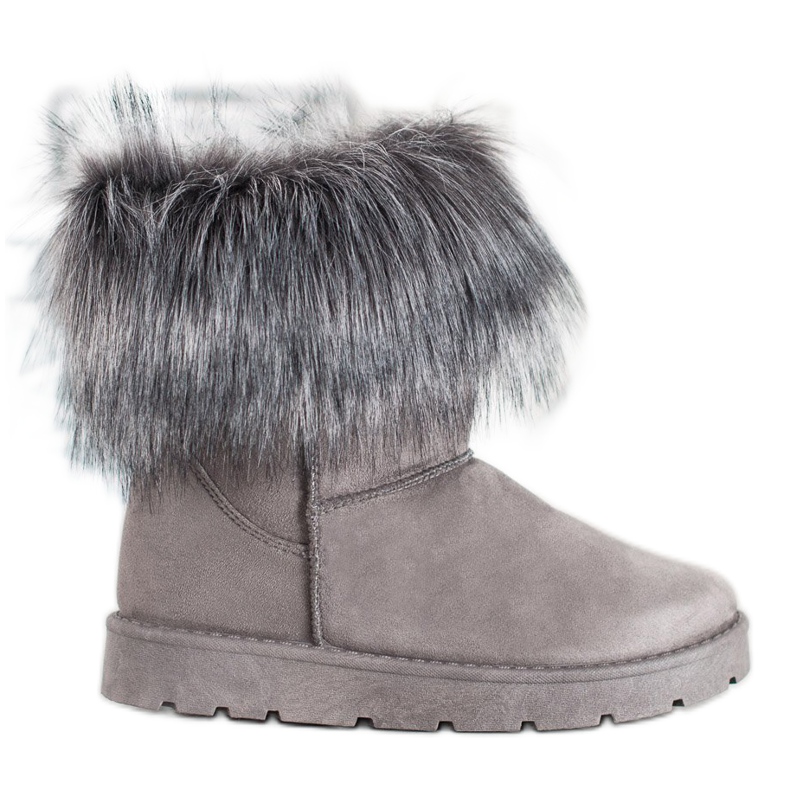 SHELOVET Grå Mukluki med päls