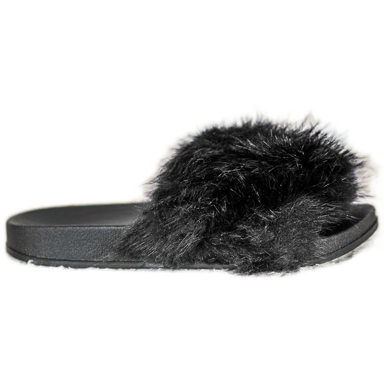 SHELOVET Bekväma päls tofflor svart