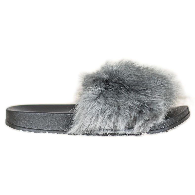 SHELOVET Bekväma päls tofflor grå