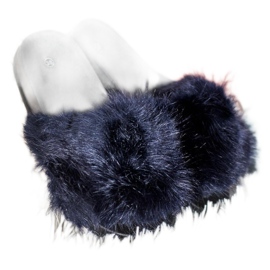 SHELOVET Bekväma päls tofflor blå