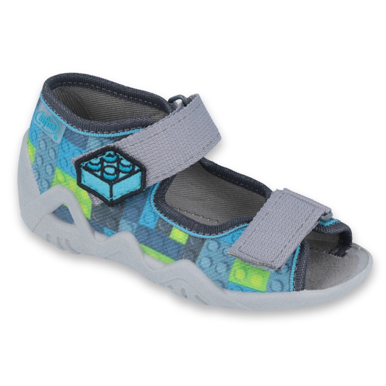 Befado gula barnskor 250P093 blå grå mångfärgad