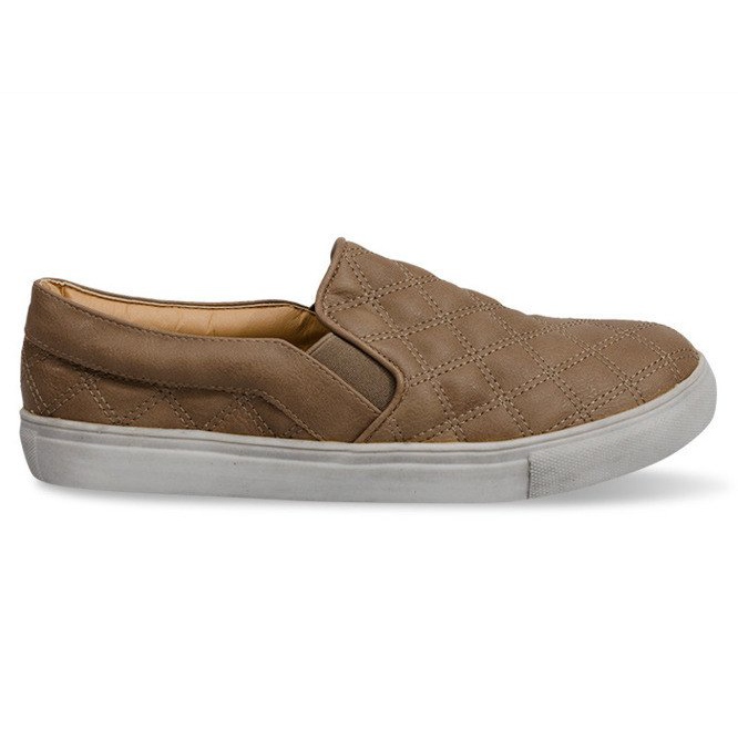 Slip-on quiltade sneakers på 9033 Khaki grön