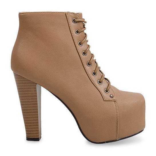 Massiva stövlar på häl 9502 Khaki kaki