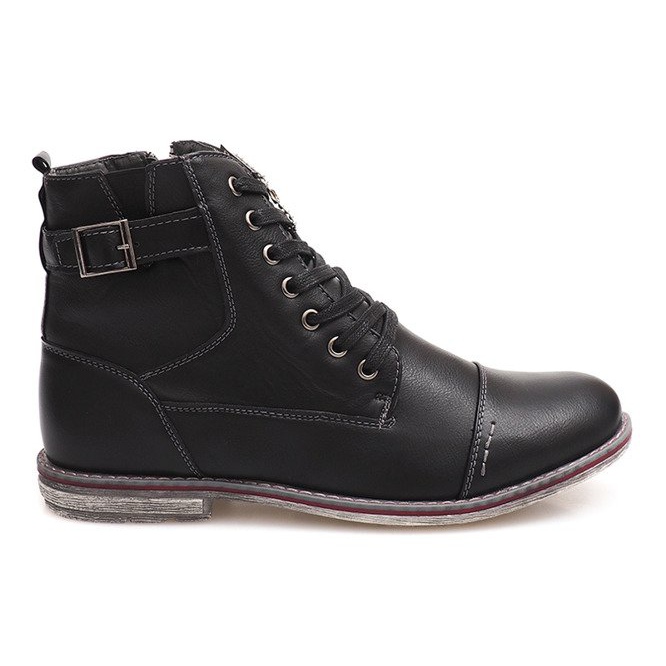 High Warm Boots Tied 85787 Black svart