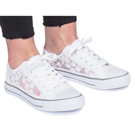 Imponera beige openwork sneakers vit