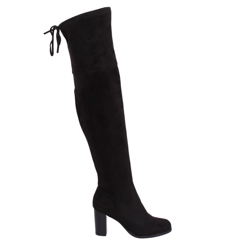 Svarta högklackade stövlar PE161P Svart