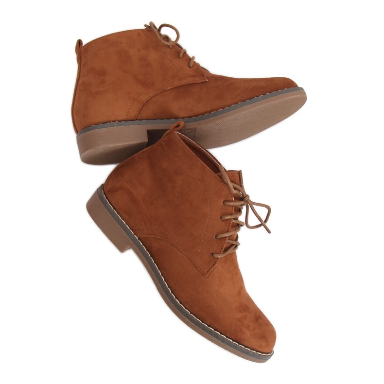 Snörstövlar camel 8B977 Camel brun