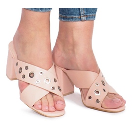 Rosa högklackade tofflor Make A Move