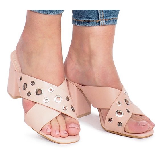 Rosa högklackade tofflor Make A Move