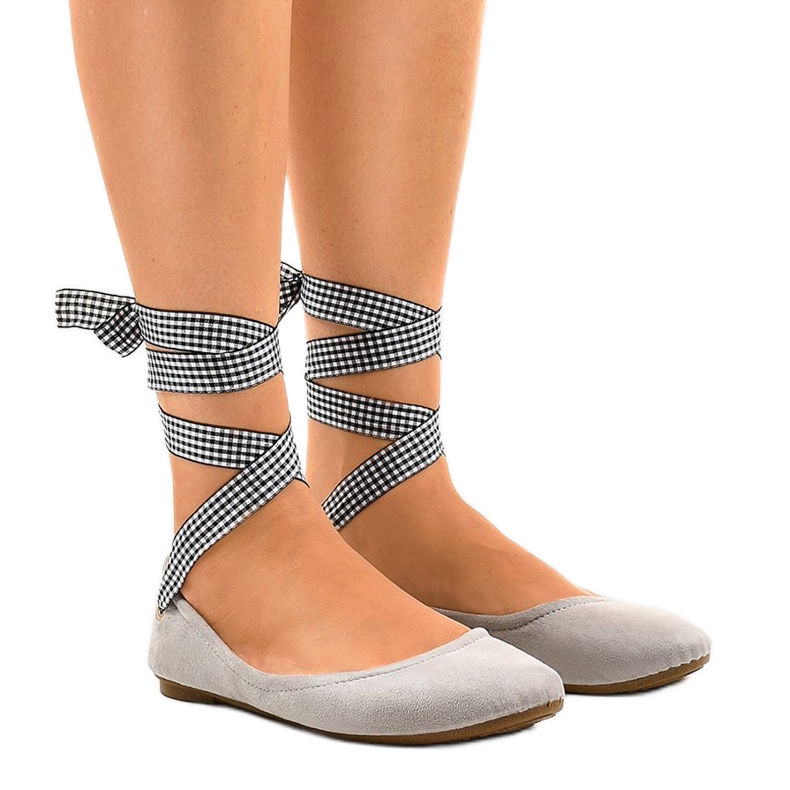 Rosa ballerinor med Acro rosett grå