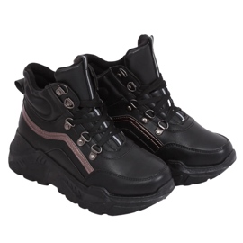 Svarta sportskor med hög fotled B0012-SP Svart