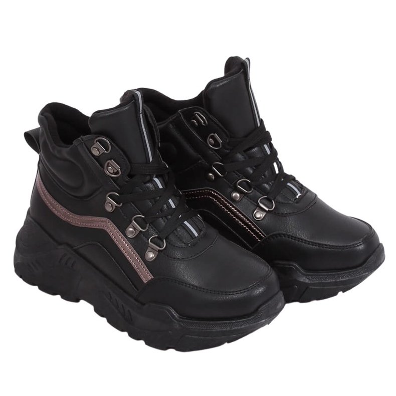 Svarta sportskor med hög fotled B0012-SP Svart