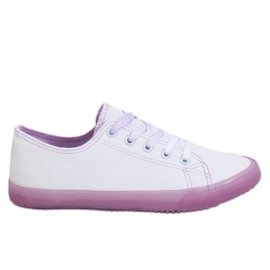 Kvinnors ombre vita och lila sneakers E3508 Lila violett
