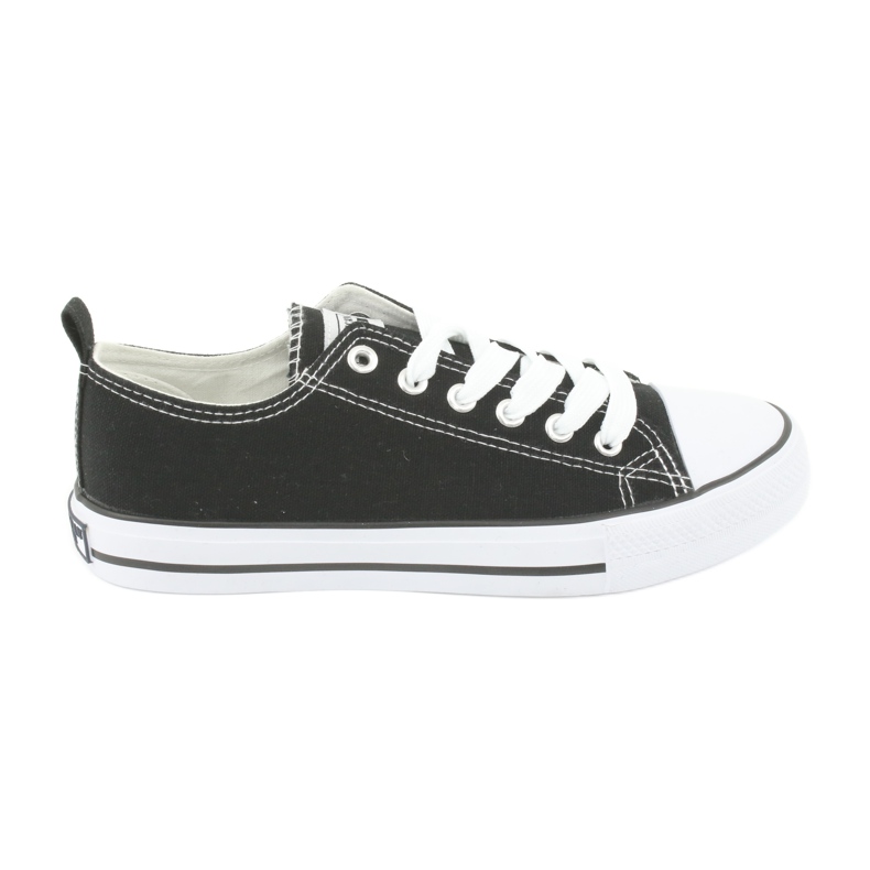 American Club Kvinnors bundna LH08 svartvita sneakers