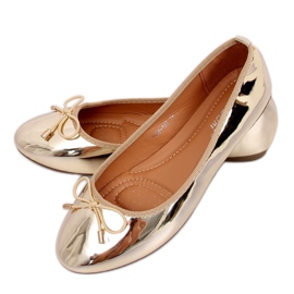 Metallic gold ballerinas 9988-139 Gold II Quality gyllene