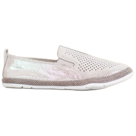 Goodin Openwork läder Espadriller grå gul