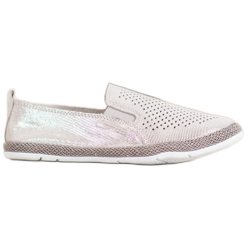 Goodin Openwork läder Espadriller grå gul