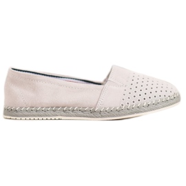 Goodin Openwork läderballerina grå