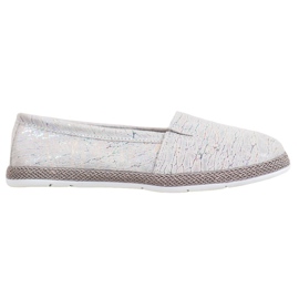 Goodin Läderballerinor med Holo -effekt grå