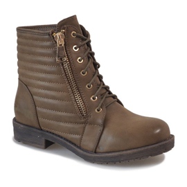 Kaki quiltade stövlar 1548 mångfärgad grön