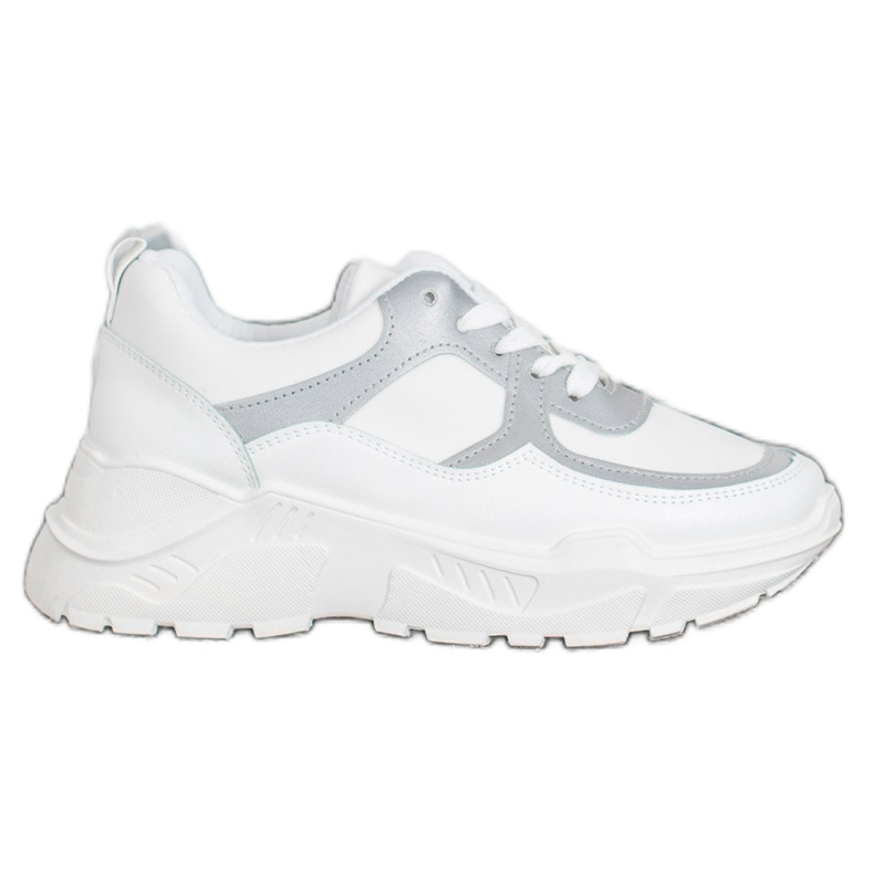 SHELOVET Snygga sneakers vit grå
