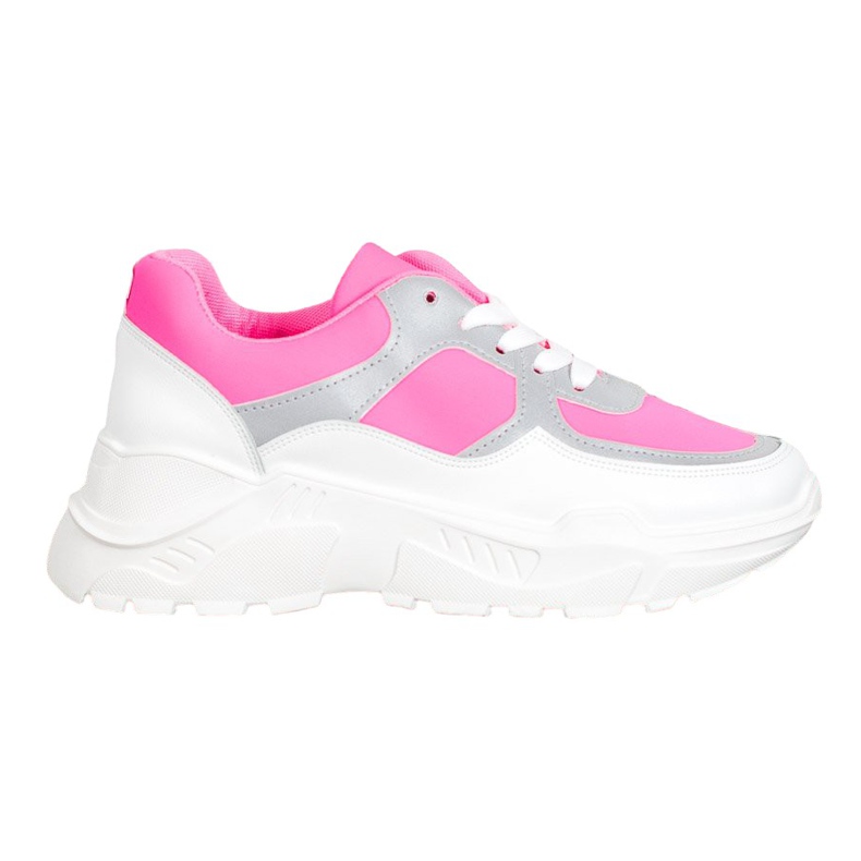SHELOVET Snygga sneakers vit rosa