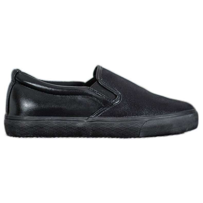 SHELOVET Slip-on sneakers med glitter svart