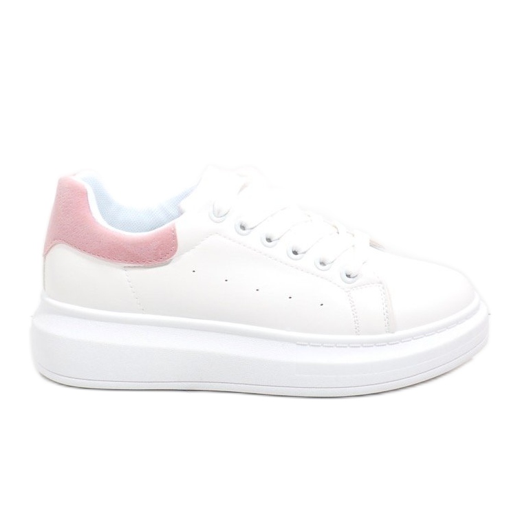 Vita sneakers med tjock sula 7935-SP rosa