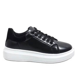 Svarta sneakers med tjock sula 7935-SP