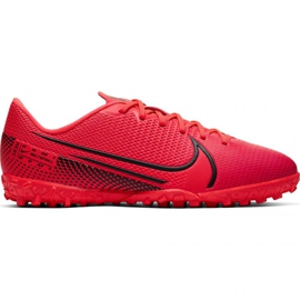 Nike Mercurial Vapor 13 Academy Tf Jr AT8145-606 fotbollsskor röd apelsiner och röda
