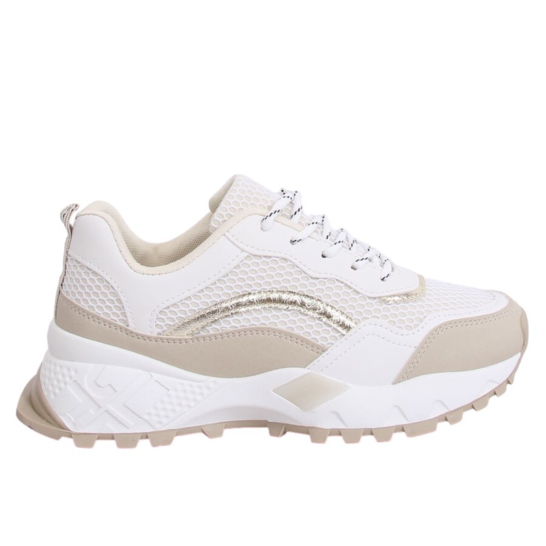 LA87P Beige vita och beige sportskor brun