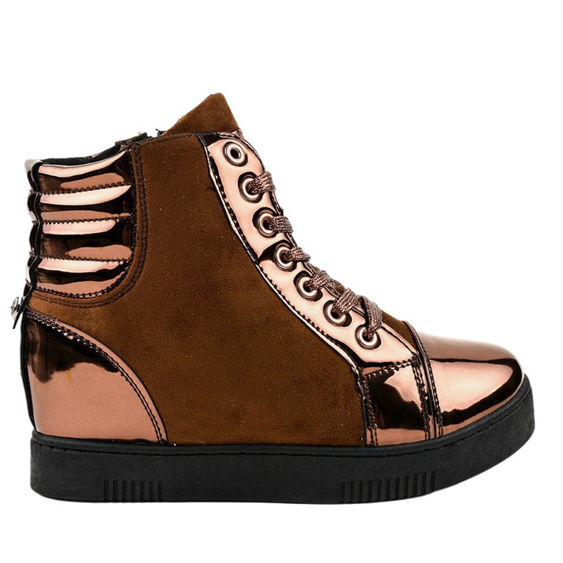 Bruna lackerade mocka sneakers TL-57