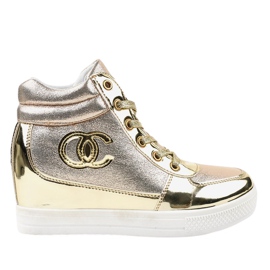 Trendiga Golden Sneakers L643-2 gyllene