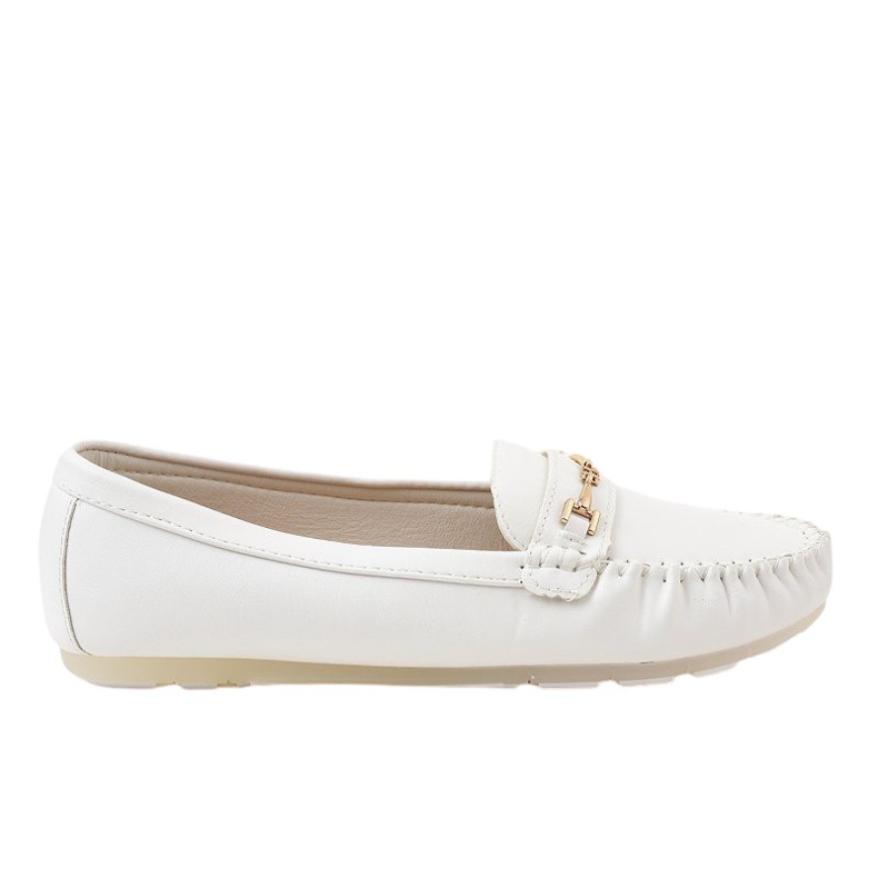 Vita ballerina loafers i ekologisk läder FM3102A