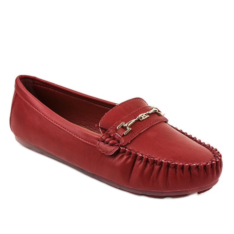 Röda ballerina loafers med ekologisk läder FM3102A