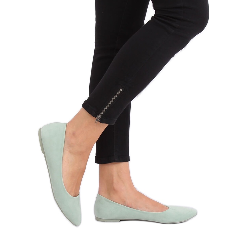 Ballerinas slät mocka celadon CC212P Grön