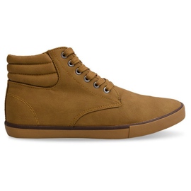 Snygga höga sneakers Y034 Camel brun